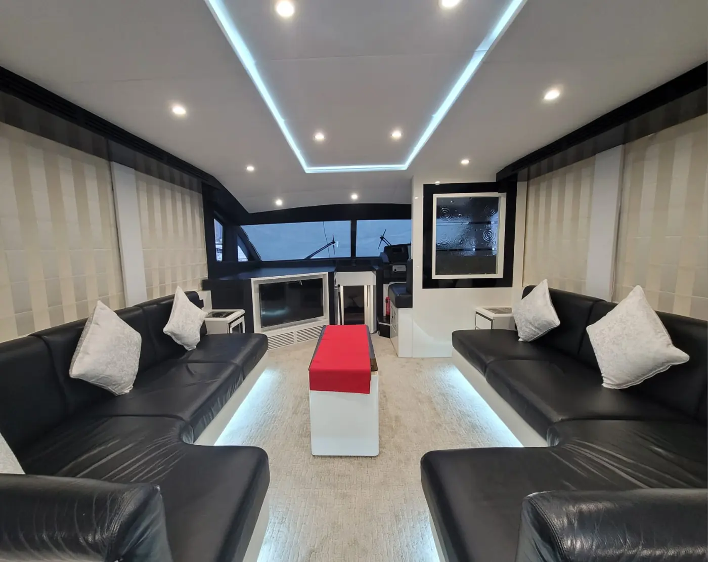 Lounge seating 66ft yacht Dubai